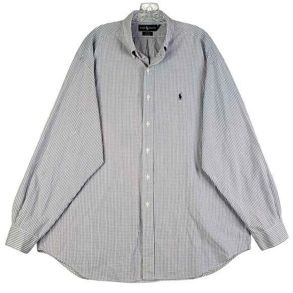 Polo Ralph Lauren Shirt Oxford Button Down Purple Plaid LS Size XL - Picture 2 of 11